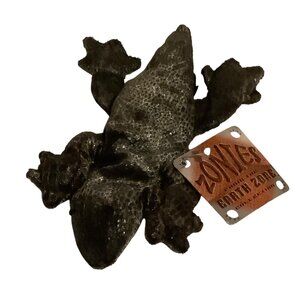 Vtg Gekki Russ Berrie Green Black Lizard Plush The Earth Zone Collection 1996